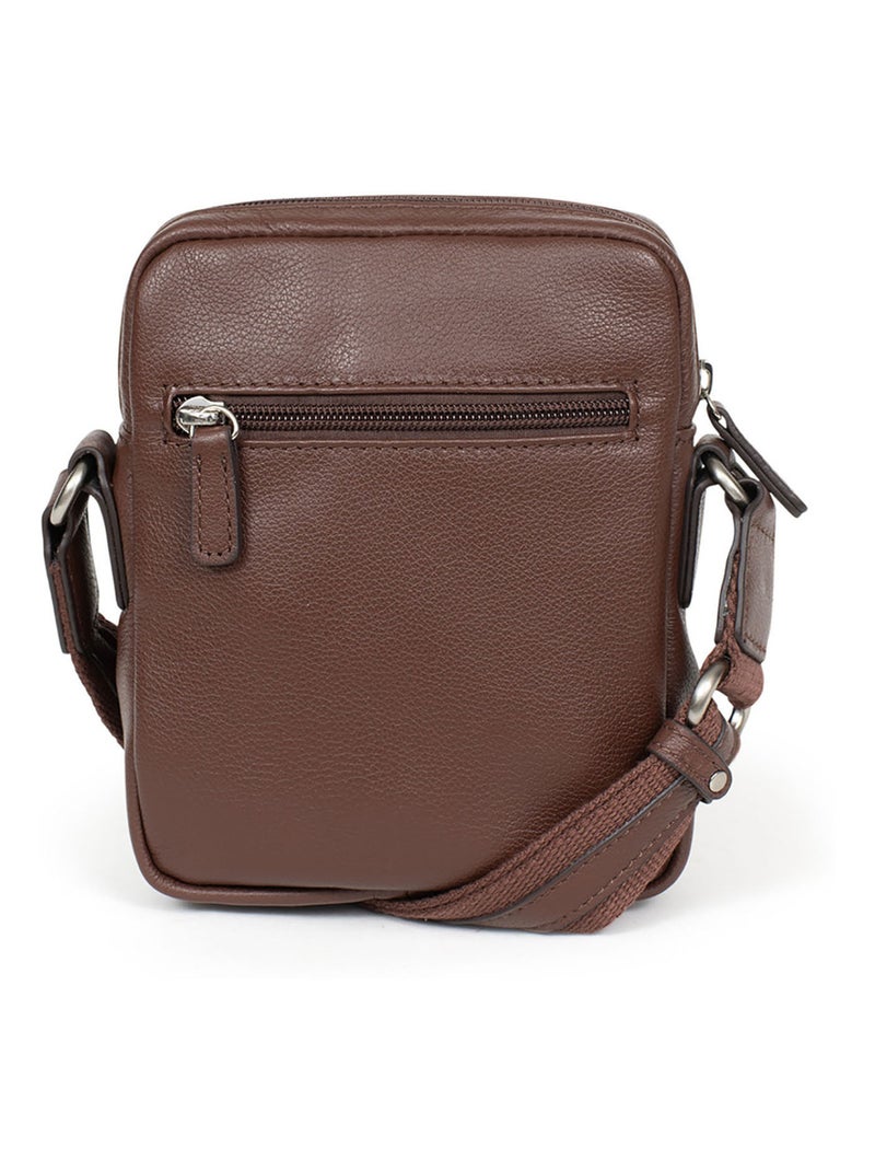 Borsa - pelle confort hexagona Marrone cioccolato - Kiabi