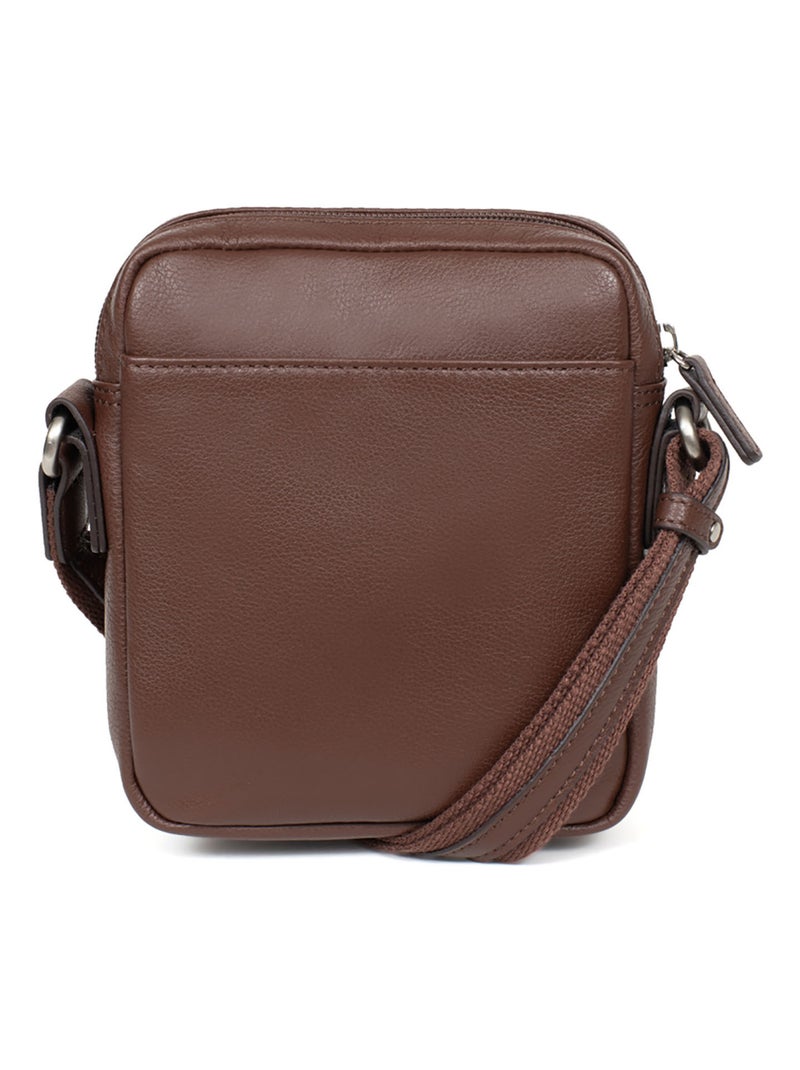 Borsa - pelle confort hexagona Marrone cioccolato - Kiabi