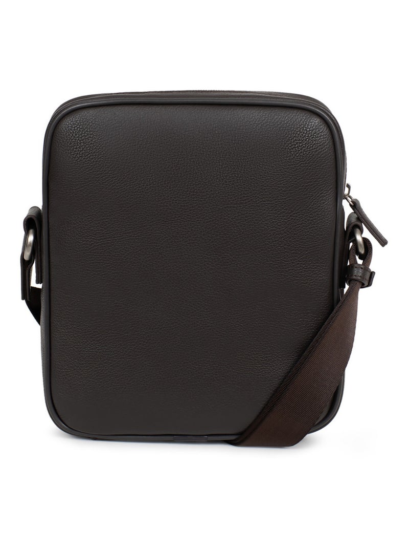 Borsa - pelle confort hexagona Marrone scuro - Kiabi