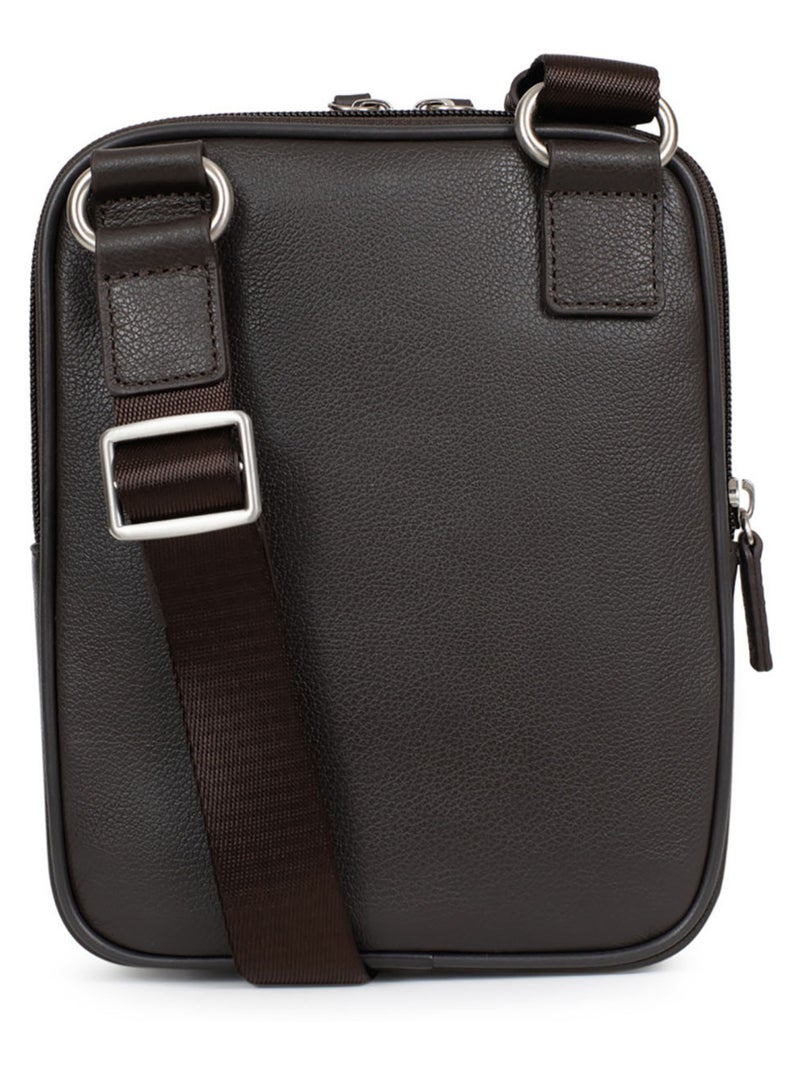 Borsa - pelle confort hexagona Marrone scuro - Kiabi