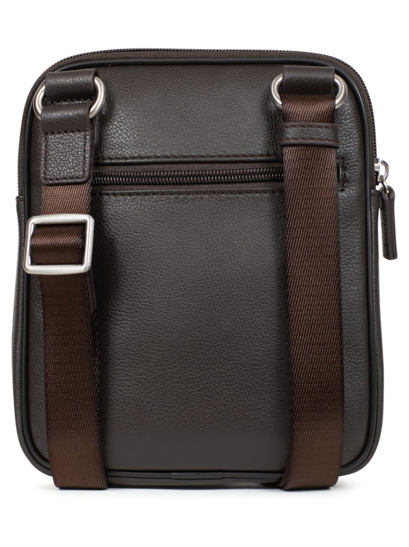 Borsa - pelle confort hexagona Marrone scuro - Kiabi