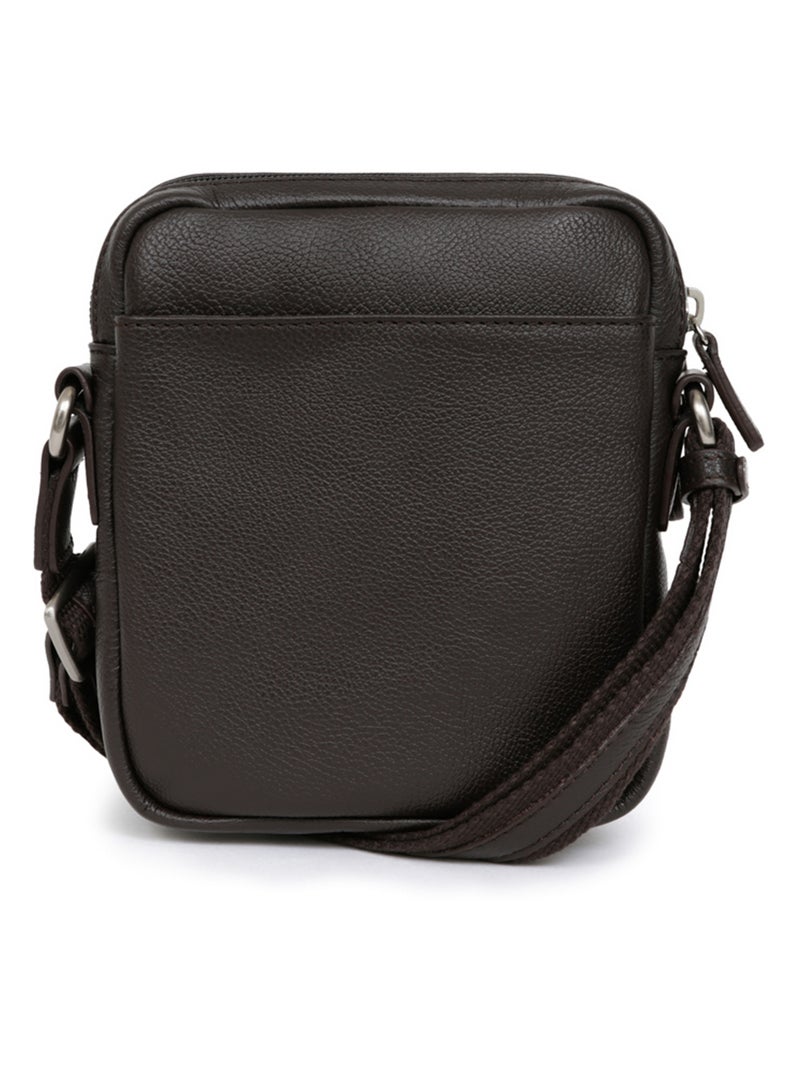 Borsa - pelle confort hexagona Marrone scuro - Kiabi