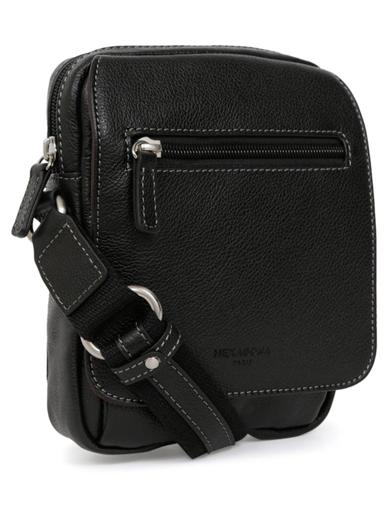 Borsa - pelle confort hexagona Nero - Kiabi