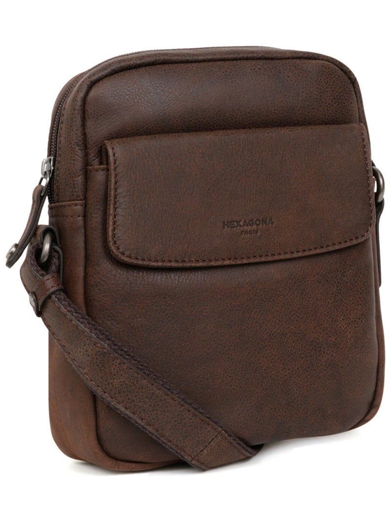 Borsa - pelle instinct hexagona Marrone - Kiabi