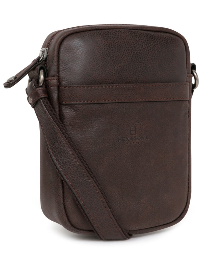 Borsa - pelle instinct hexagona Marrone - Kiabi