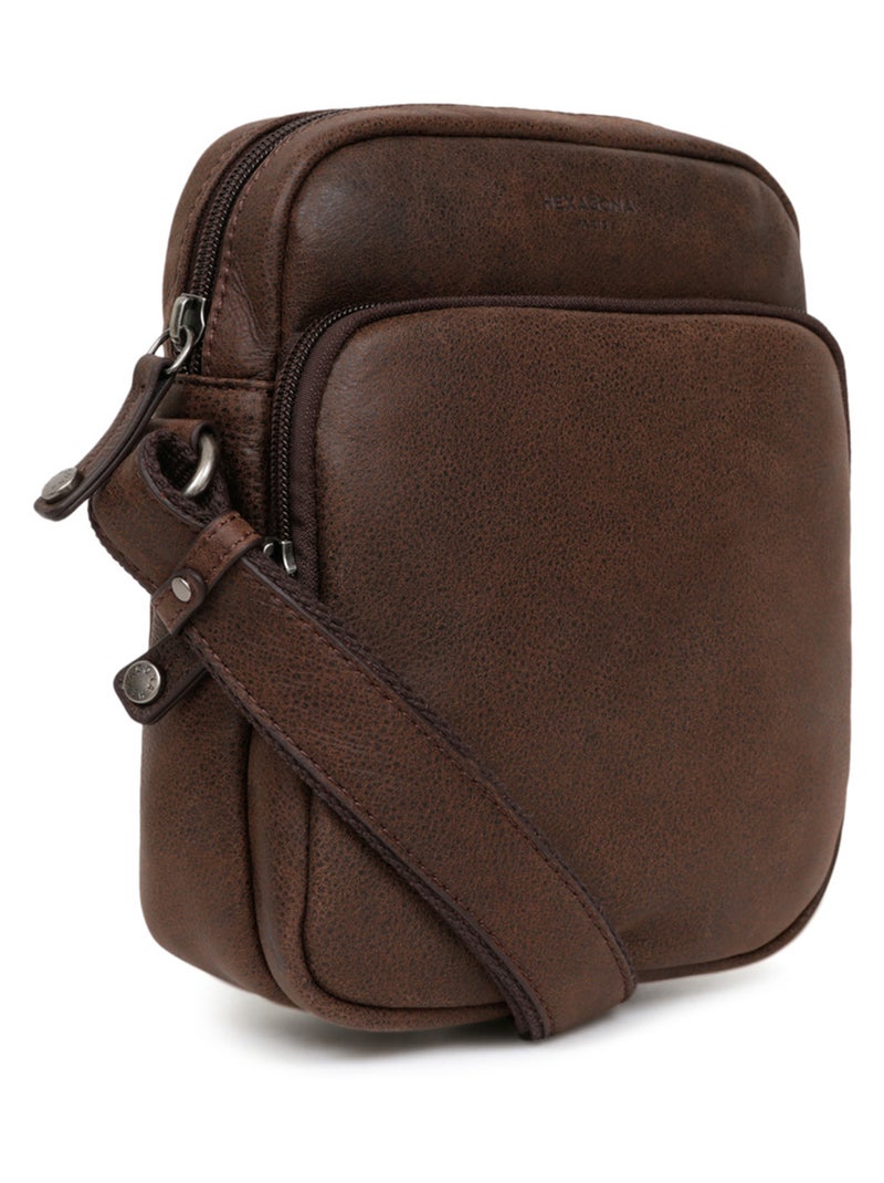 Borsa - pelle instinct hexagona Marrone - Kiabi