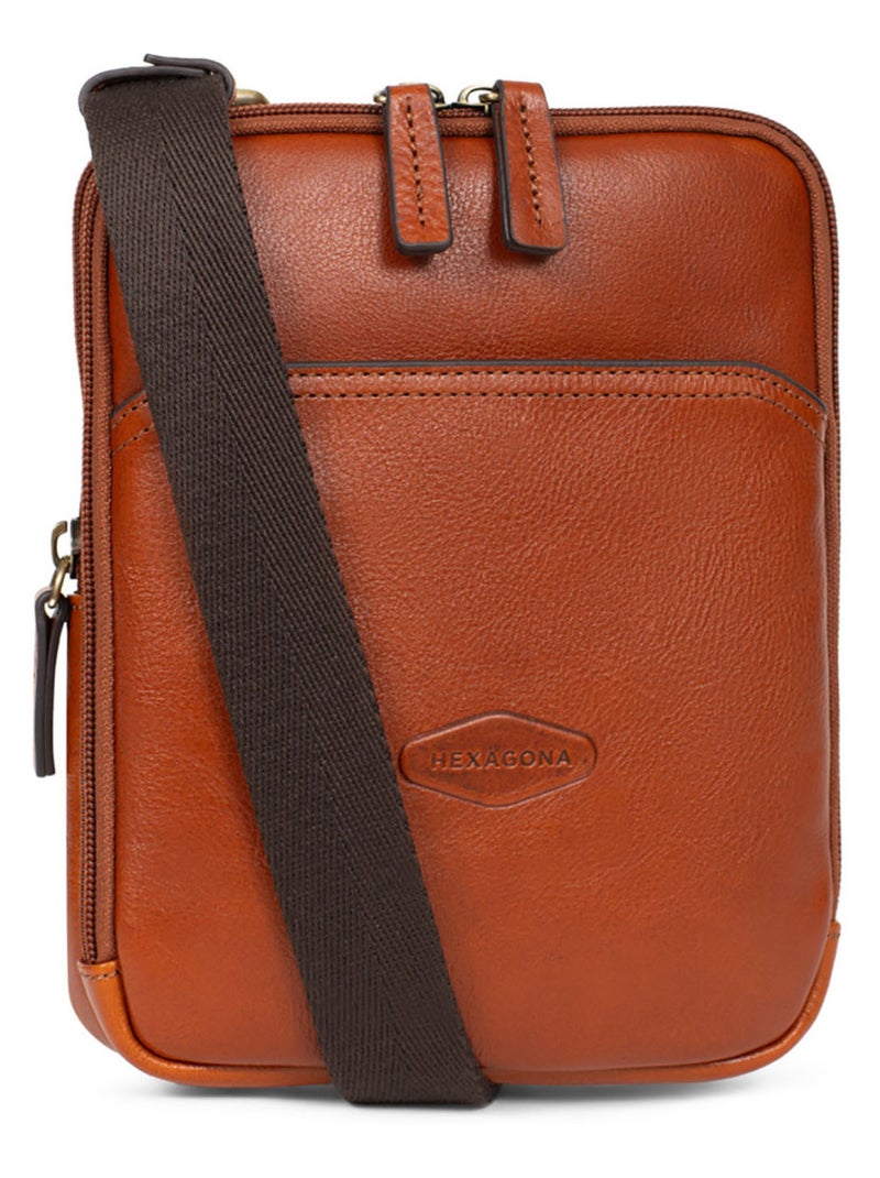 Borsa - pelle stuart hexagona Cognac - Kiabi