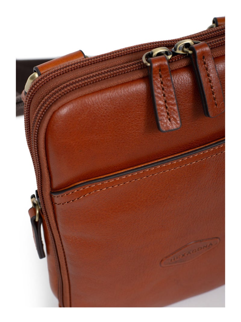 Borsa - pelle stuart hexagona Cognac - Kiabi