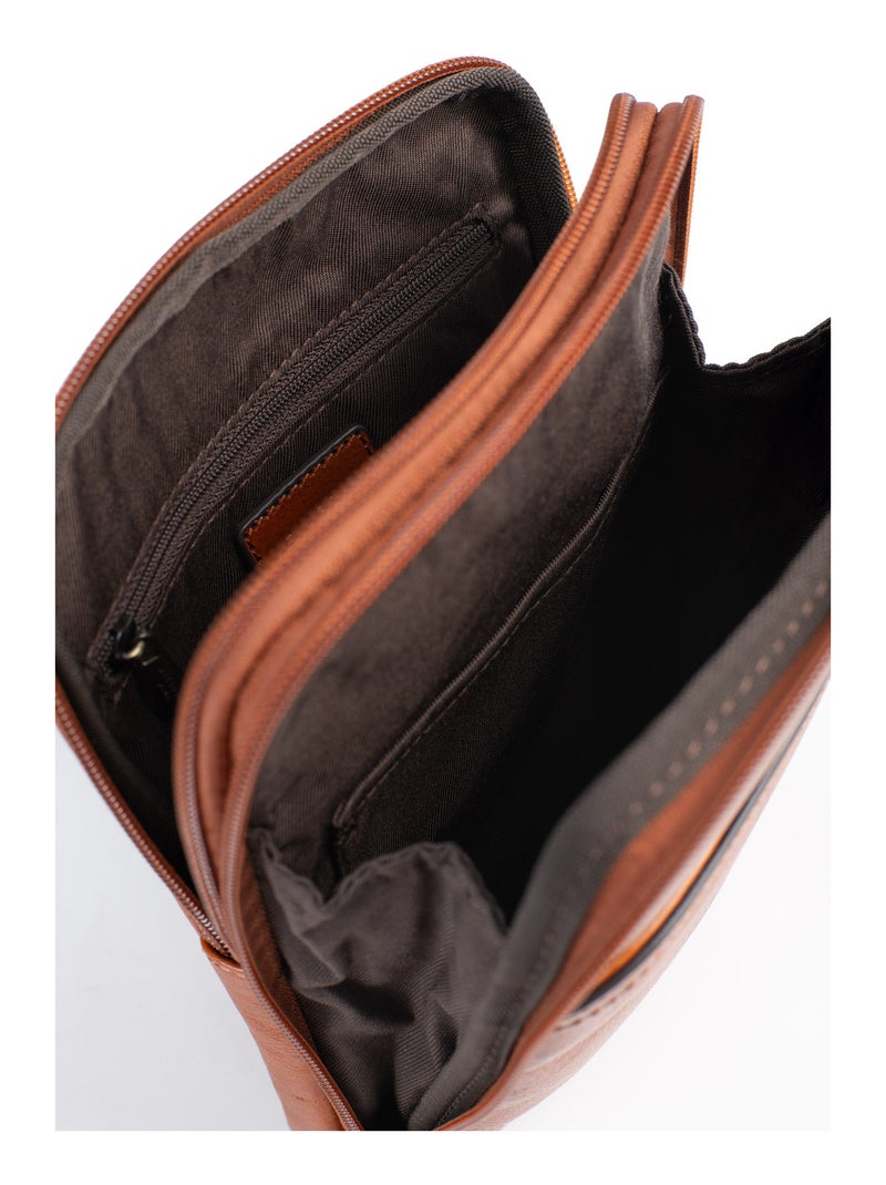 Borsa - pelle stuart hexagona Cognac - Kiabi