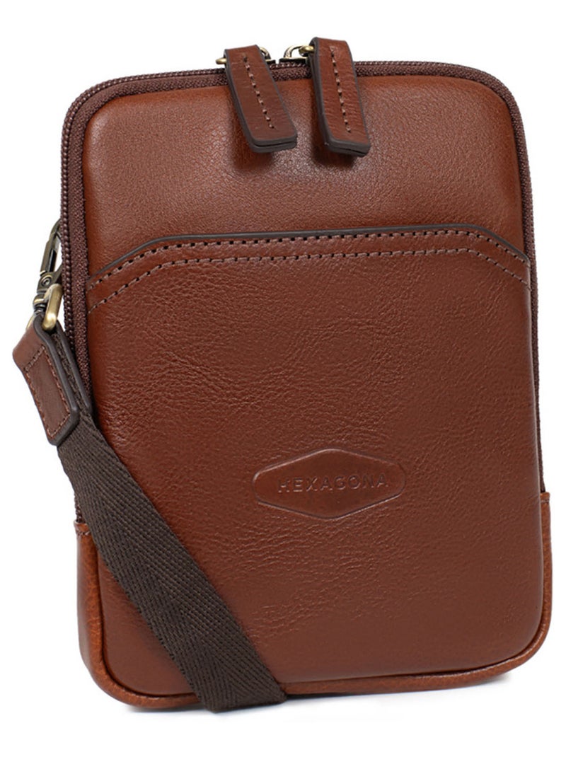 Borsa - pelle stuart hexagona Marrone - Kiabi