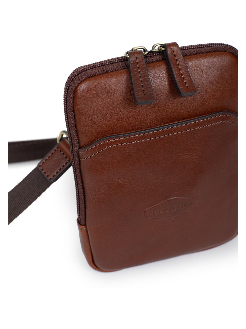 Borsa - pelle stuart hexagona Marrone - Kiabi
