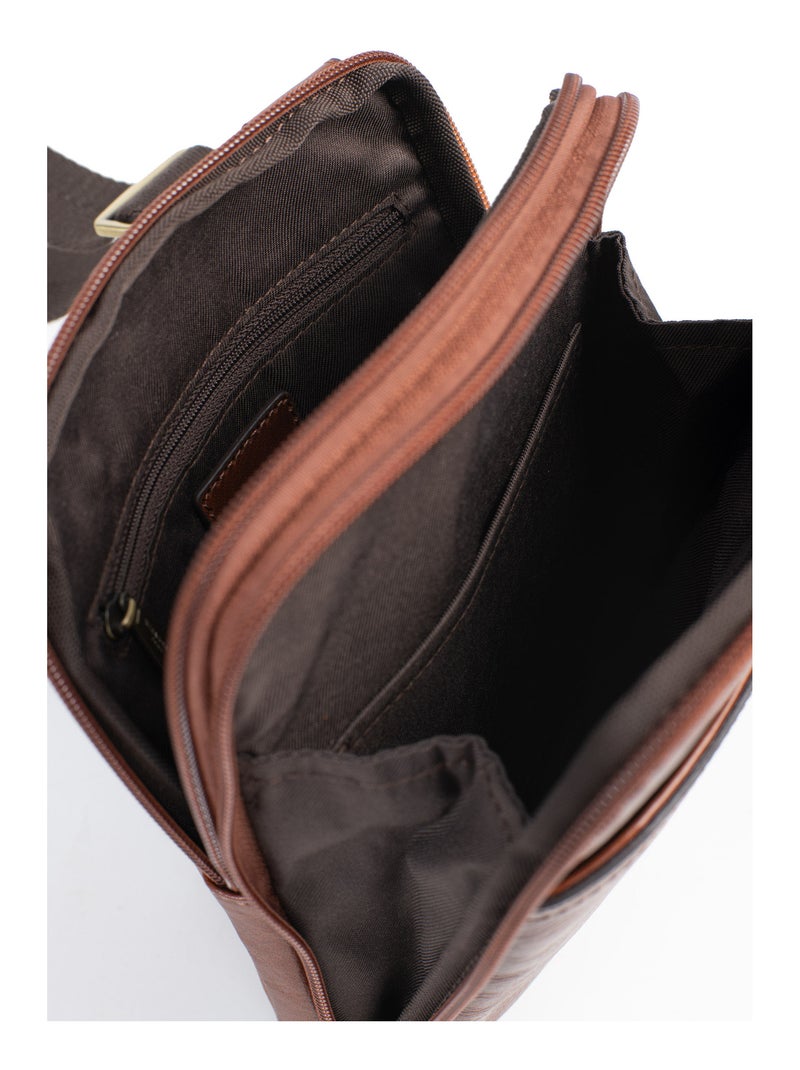 Borsa - pelle stuart hexagona Marrone - Kiabi