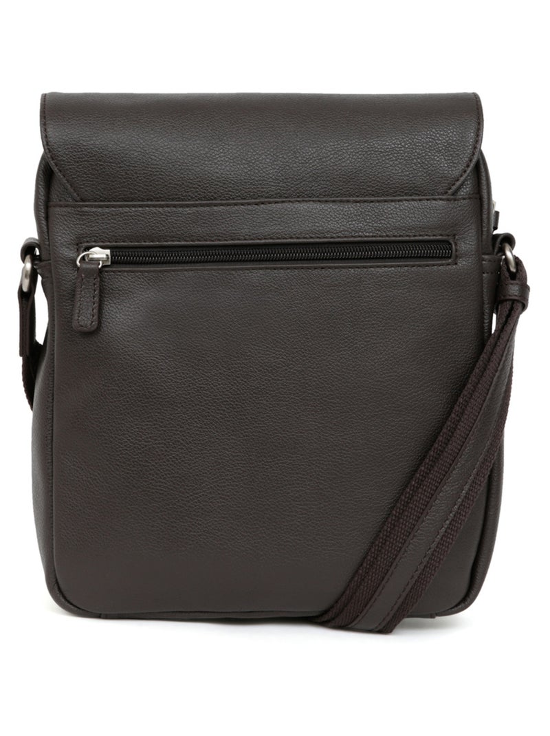 Borsa - tablet - pelle confort hexagona Marrone scuro - Kiabi