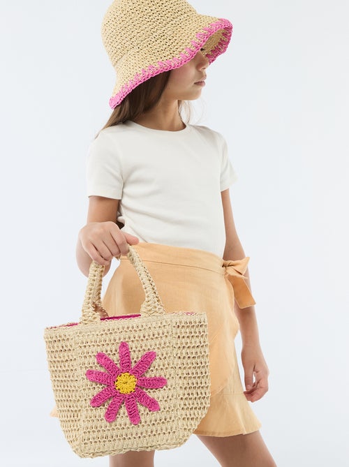 Borsa a cestino con patch a fiore - Kiabi