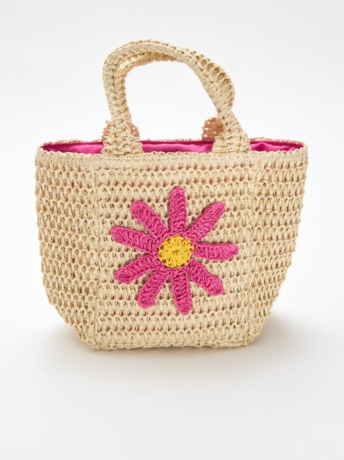 Borsa a cestino con patch a fiore - Kiabi