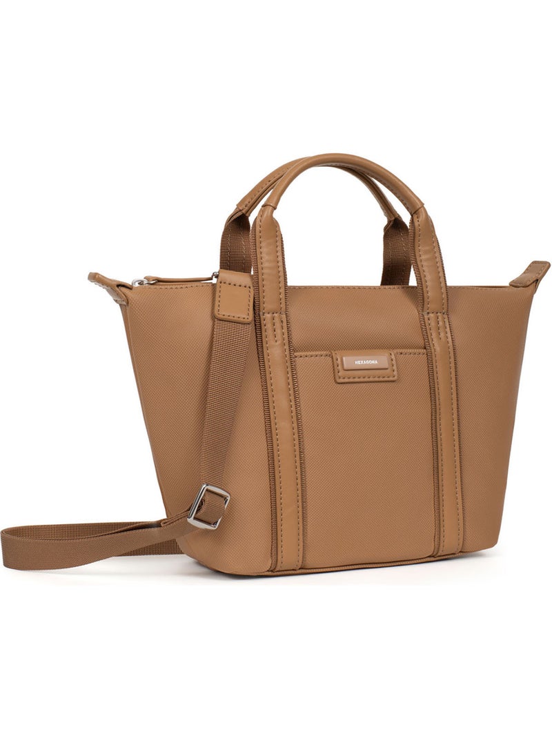 Borsa a mano - piccola joyce hexagona Marrone chiaro - Kiabi