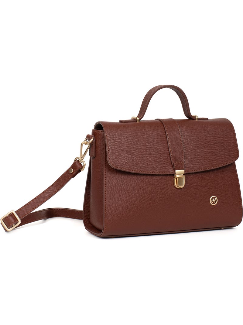 Borsa a mano 1 manico - pelle aude hexagona Marrone - Kiabi