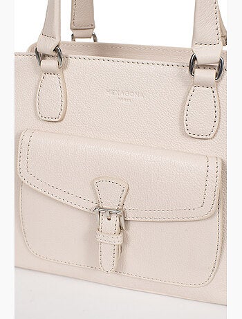 Borsa a mano 2 manici - pelle mirabelle hexagona