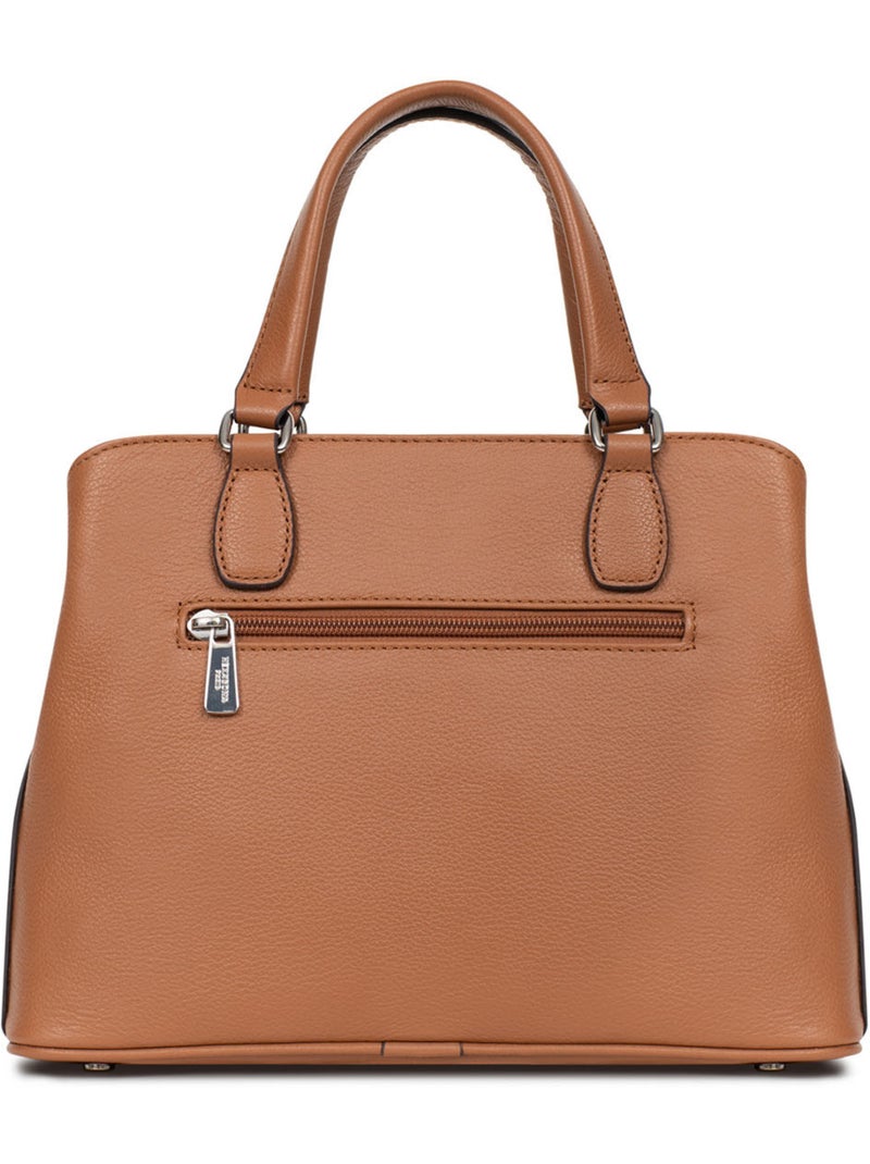 Borsa a mano 2 manici - pelle mirabelle hexagona Marrone chiaro - Kiabi