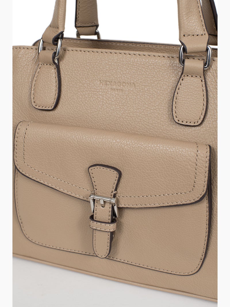 Borsa a mano 2 manici - pelle mirabelle hexagona Marrone glacé - Kiabi