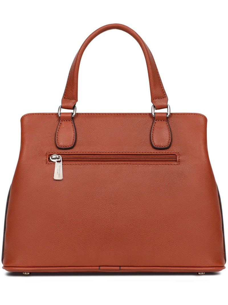 Borsa a mano 2 manici - pelle mirabelle hexagona Marrone - Kiabi