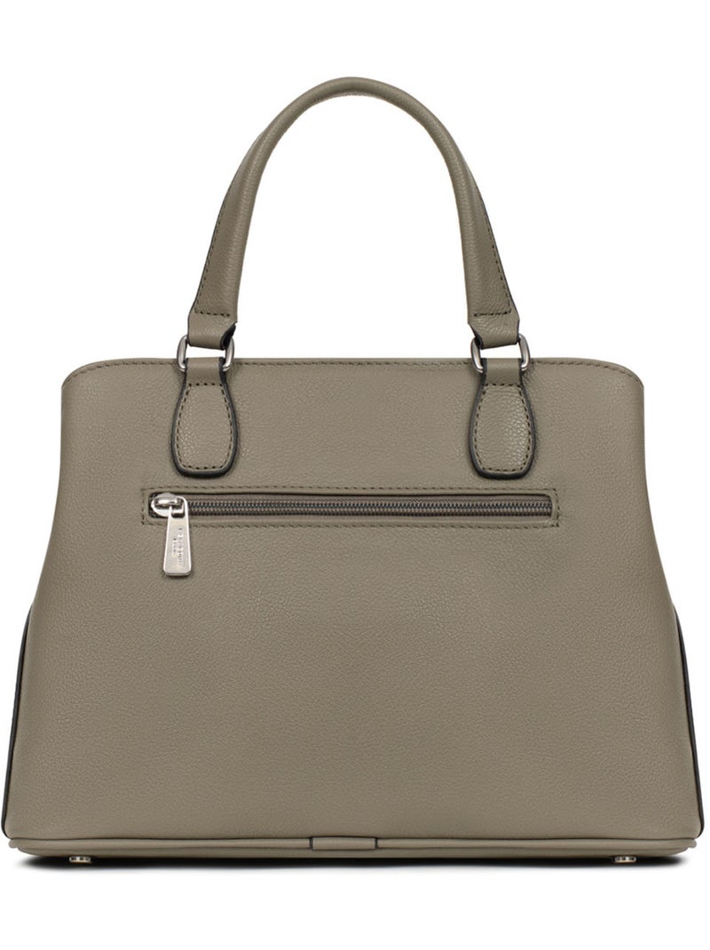 Borsa a mano 2 manici - pelle mirabelle hexagona Verde oliva - Kiabi