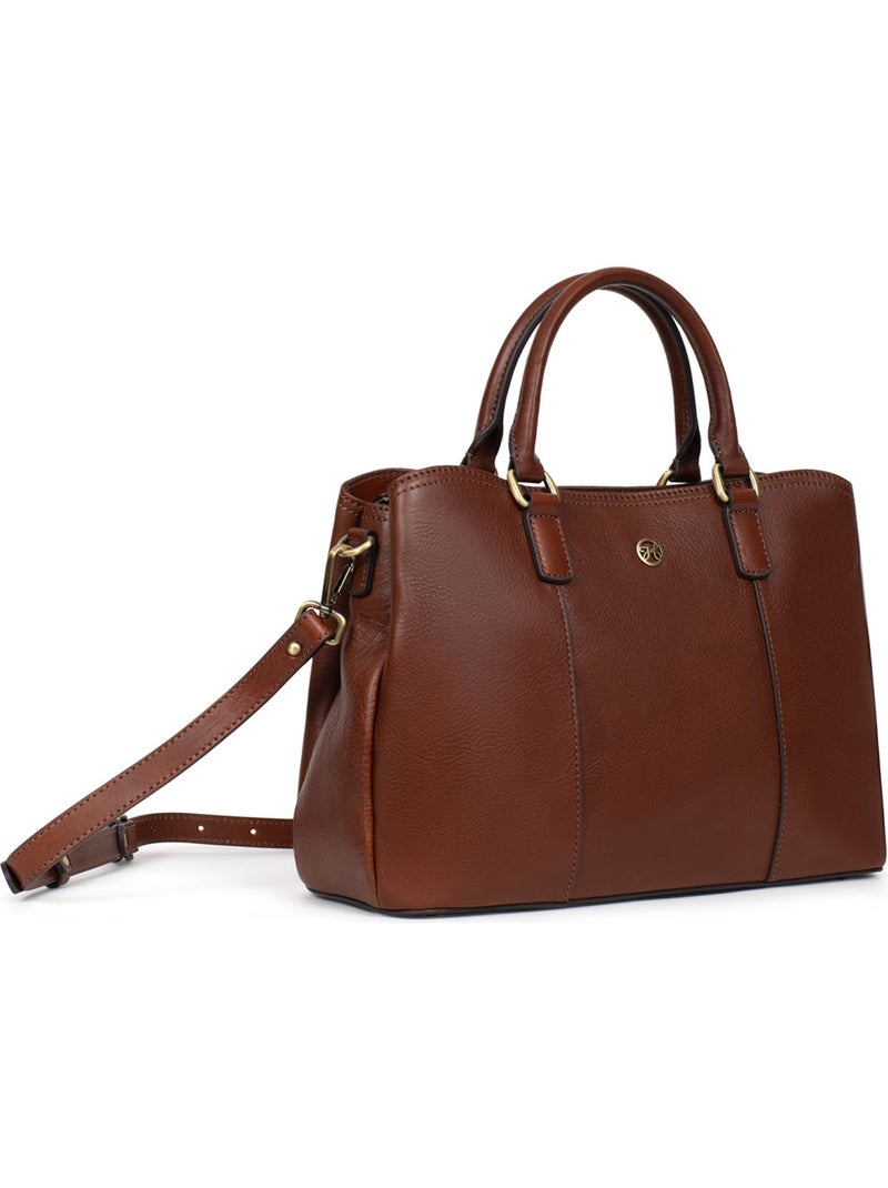 Borsa a mano 2 manici - pelle ondine hexagona Marrone - Kiabi