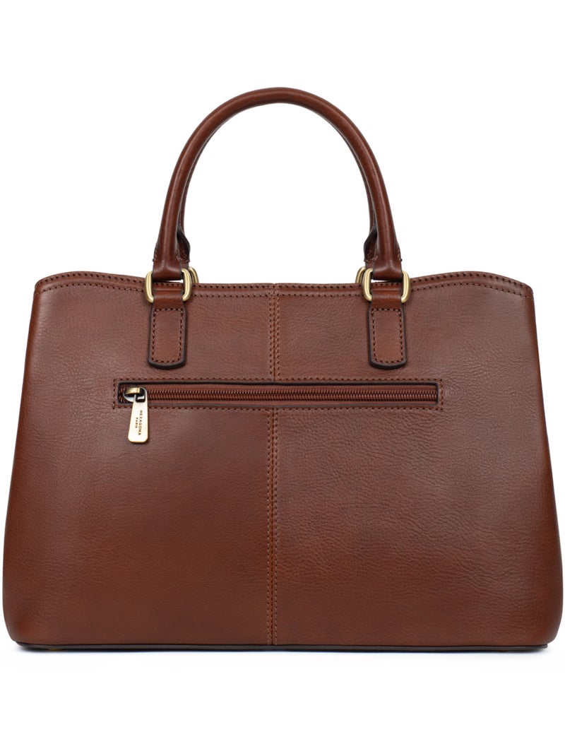 Borsa a mano 2 manici - pelle ondine hexagona Marrone - Kiabi
