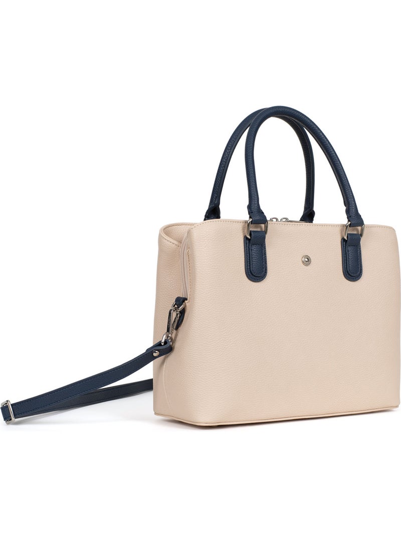 Borsa a mano 2 manici maya hexagona Blu marino/Bianco - Kiabi