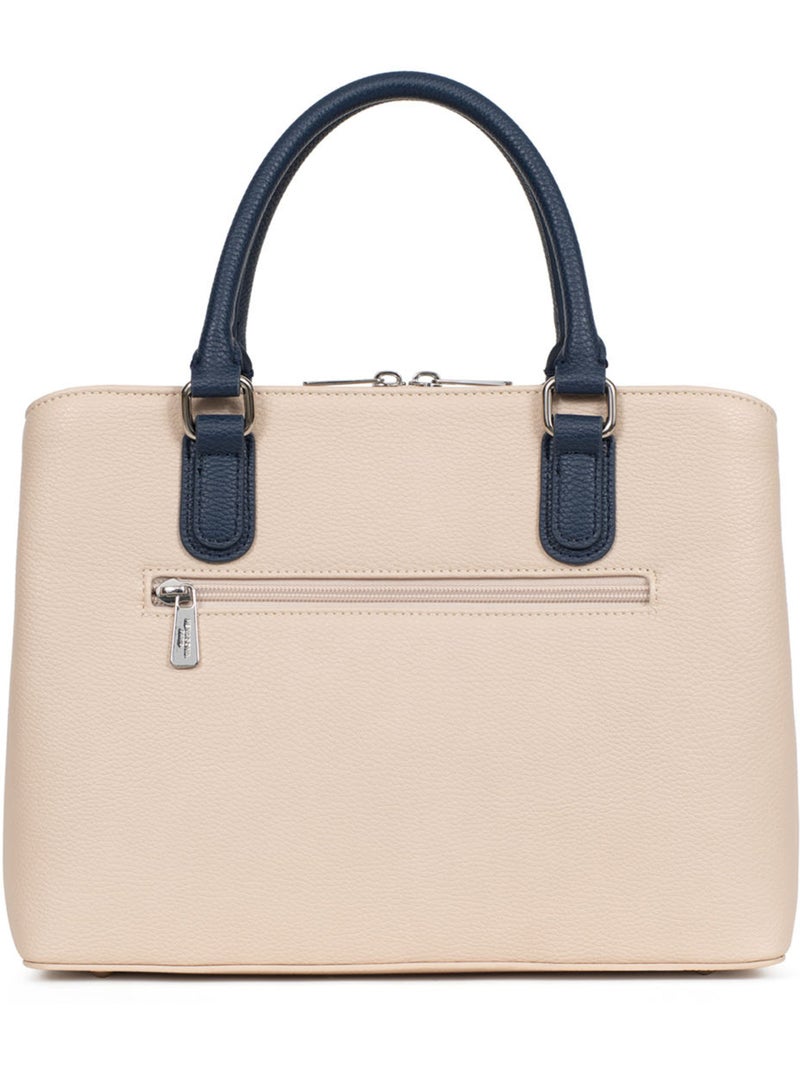 Borsa a mano 2 manici maya hexagona Blu marino/Bianco - Kiabi