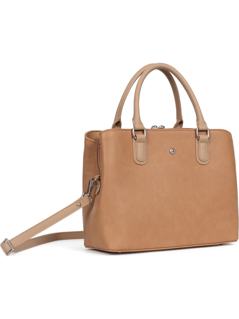 Borsa a mano 2 manici maya hexagona Marrone chiaro - Kiabi