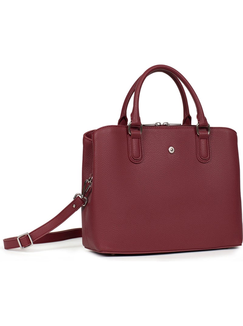 Borsa a mano 2 manici maya hexagona Rosso carminio - Kiabi
