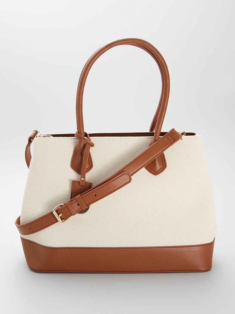 Borsa a mano bimateriale BEIGE - Kiabi