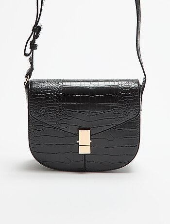 Borsa a mano in similpelle effetto coccodrillo