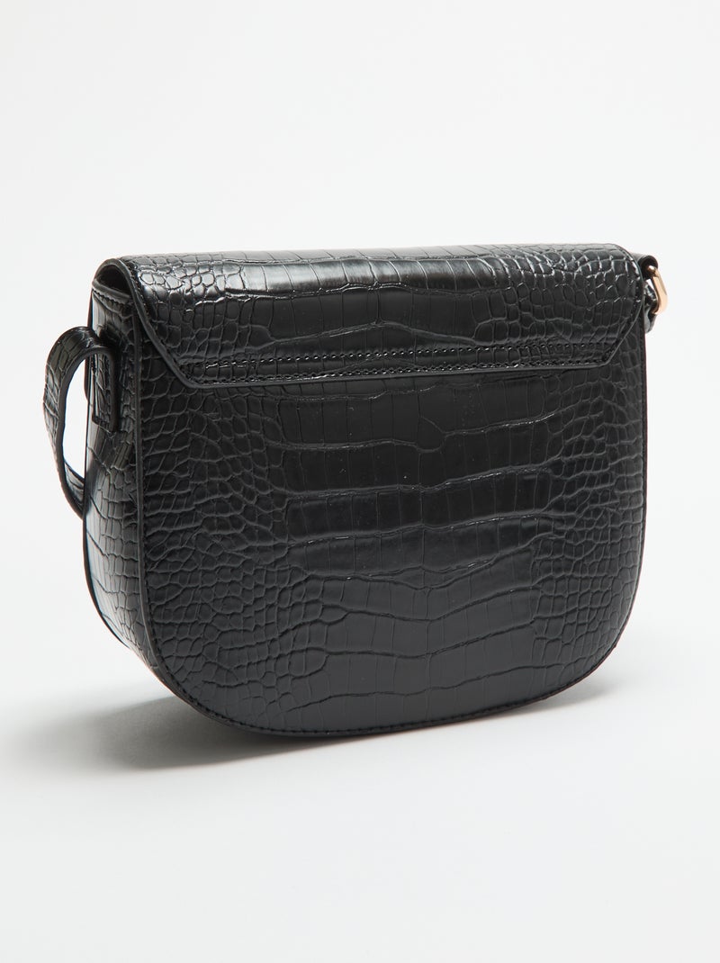 Borsa a mano in similpelle effetto coccodrillo Nero - Kiabi