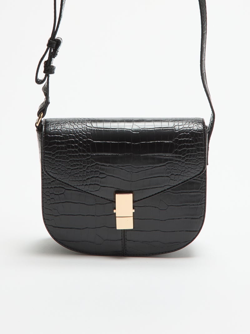 Borsa a mano in similpelle effetto coccodrillo Nero - Kiabi