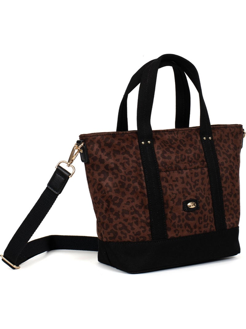 Borsa a mano tipo cabas léonie hexagona Marrone cioccolato - Kiabi