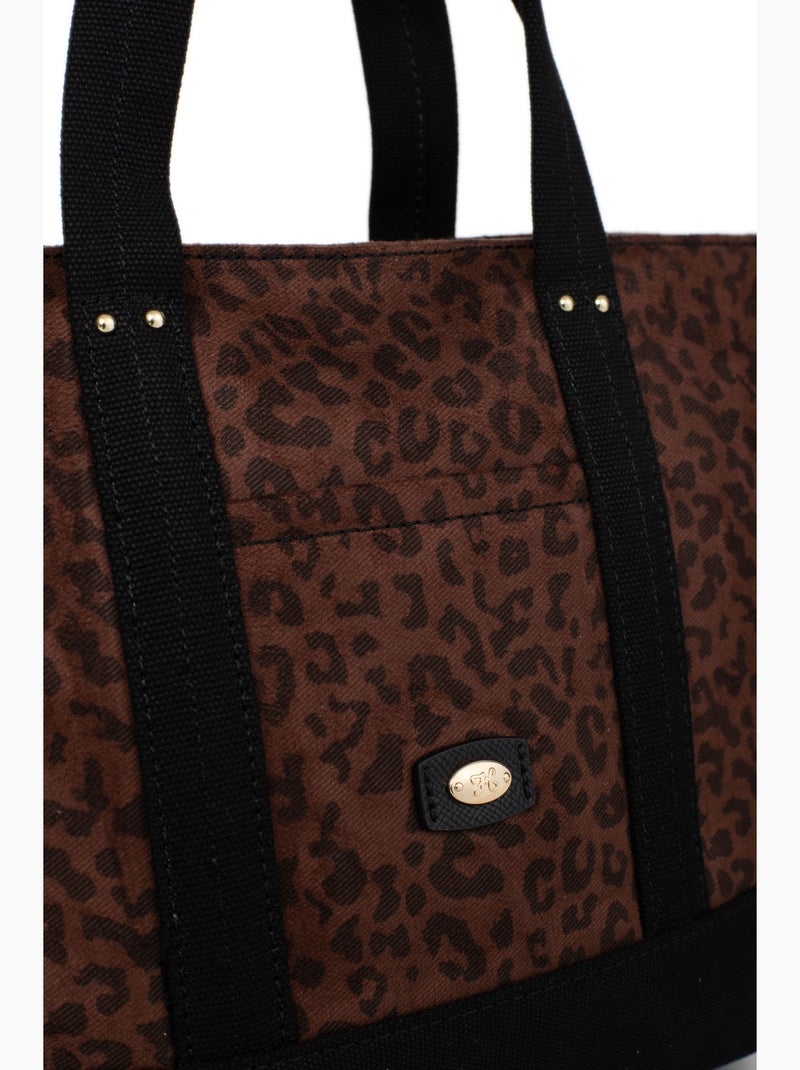 Borsa a mano tipo cabas léonie hexagona Marrone cioccolato - Kiabi