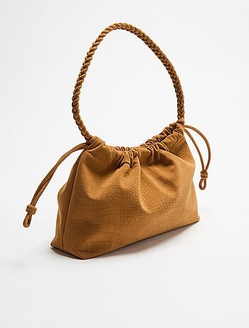 Borsa a sacchetto in simil camoscio