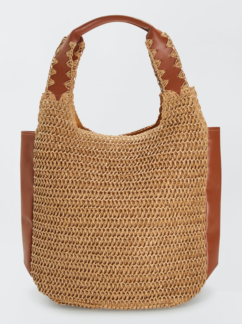 Borsa a secchiello in paglia BEIGE - Kiabi