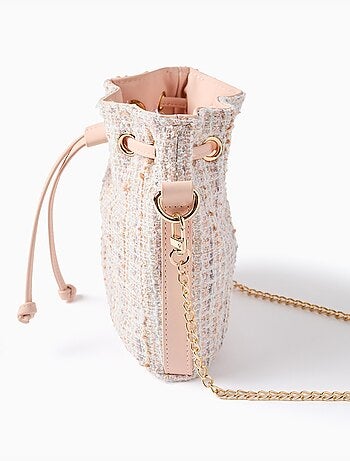 Borsa a secchiello in tweed