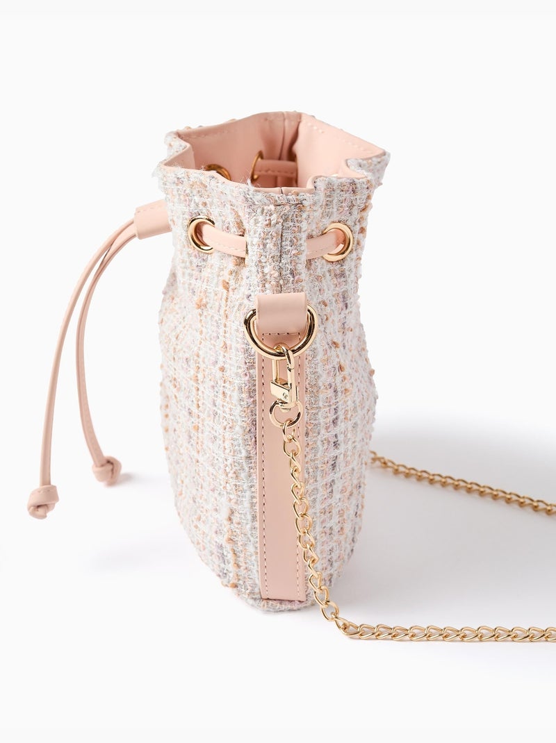 Borsa a secchiello in tweed Rosa chiaro - Kiabi