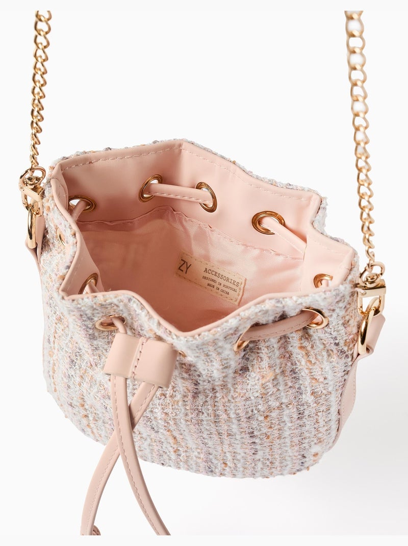 Borsa a secchiello in tweed Rosa chiaro - Kiabi