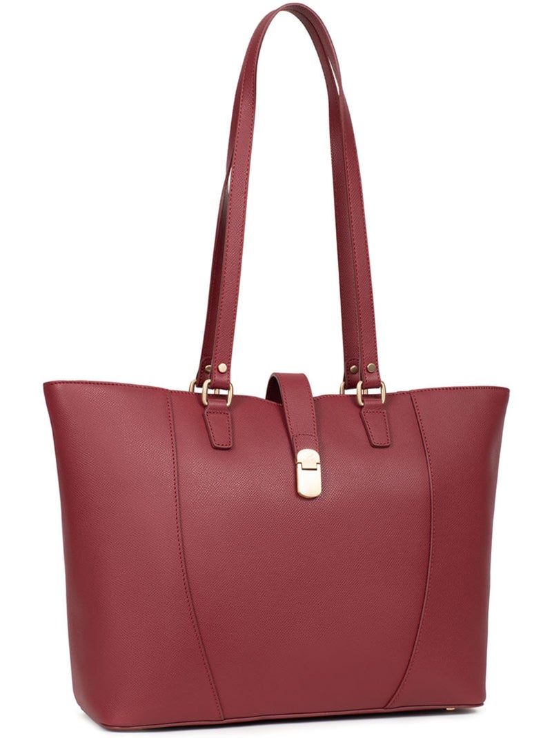 Borsa a spalla - a4 - pelle aude hexagona Rosso carminio - Kiabi