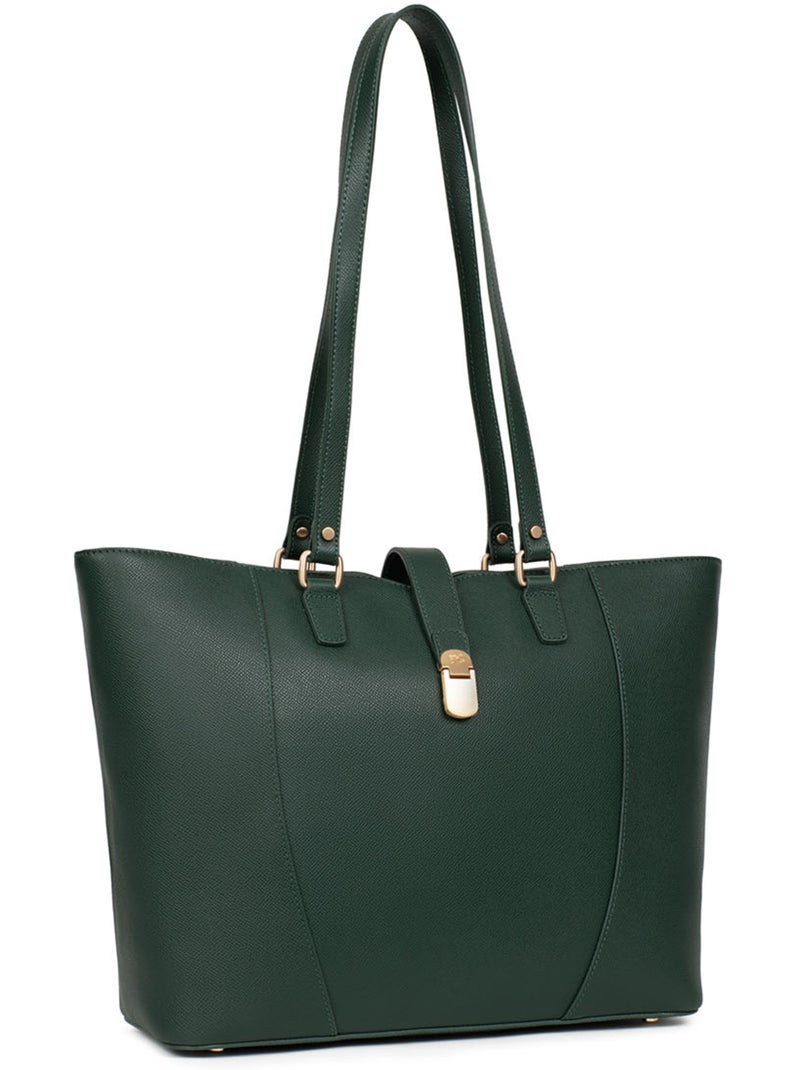Borsa a spalla - a4 - pelle aude hexagona Verde scuro - Kiabi