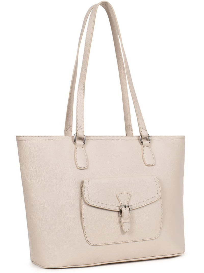 Borsa a spalla - a4 - pelle mirabelle hexagona Avorio - Kiabi