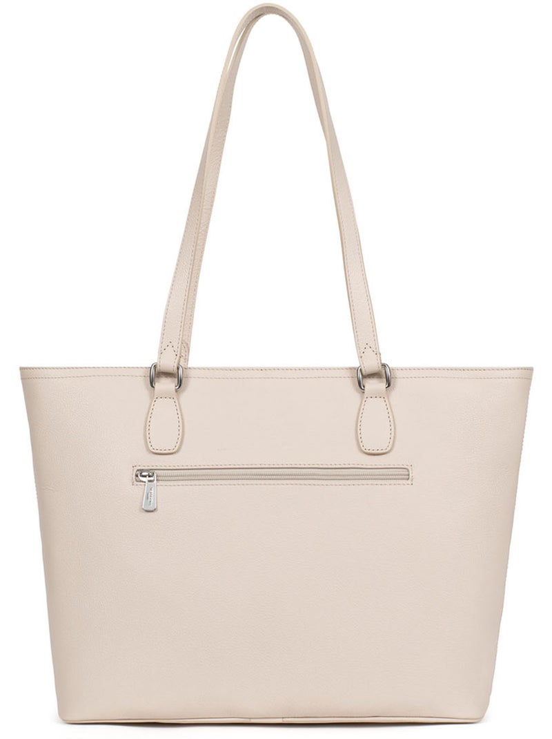 Borsa a spalla - a4 - pelle mirabelle hexagona Avorio - Kiabi