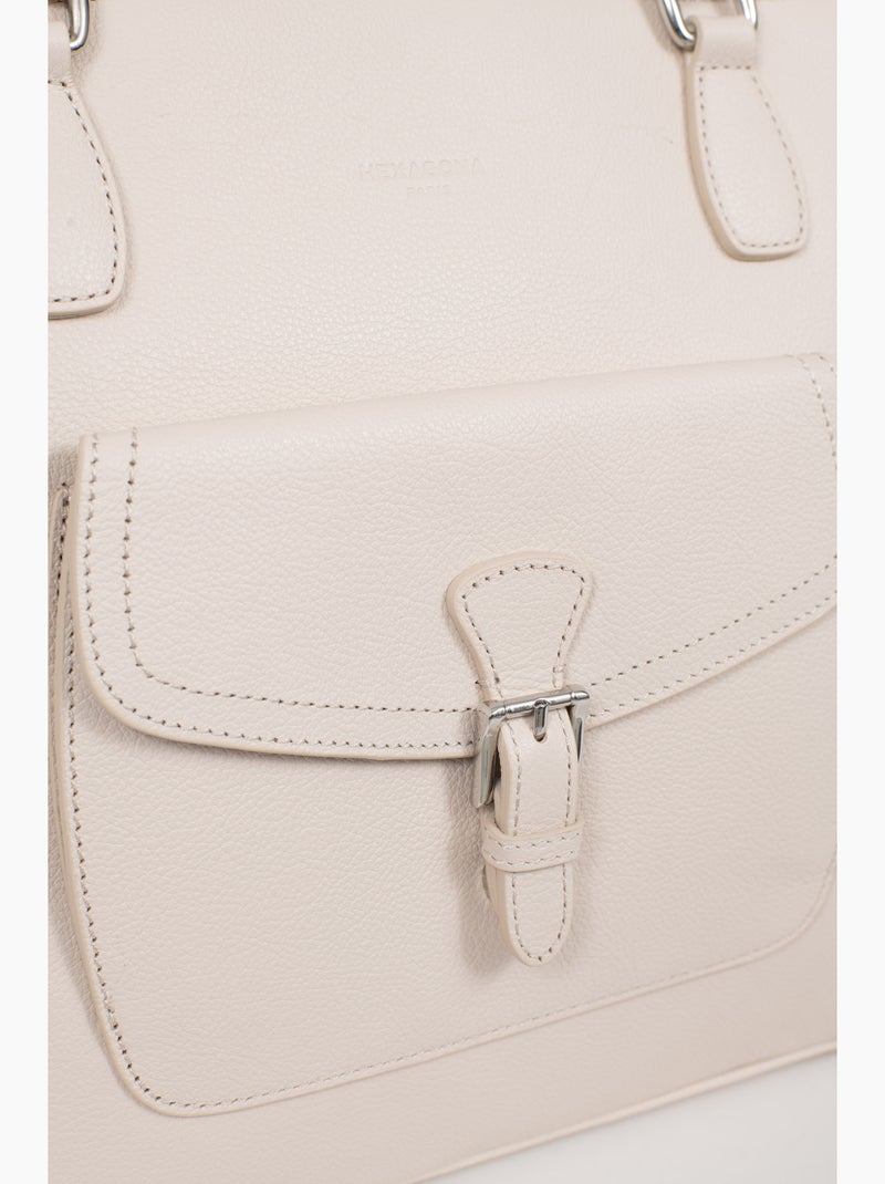 Borsa a spalla - a4 - pelle mirabelle hexagona Avorio - Kiabi