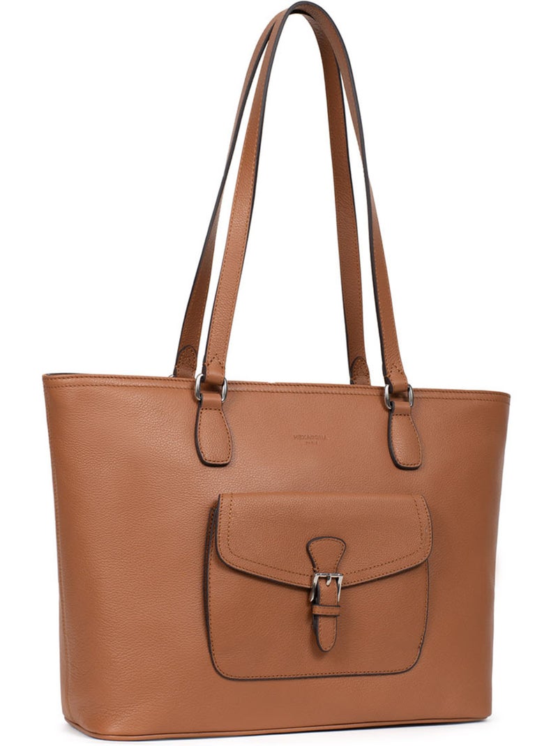 Borsa a spalla - a4 - pelle mirabelle hexagona Marrone chiaro - Kiabi