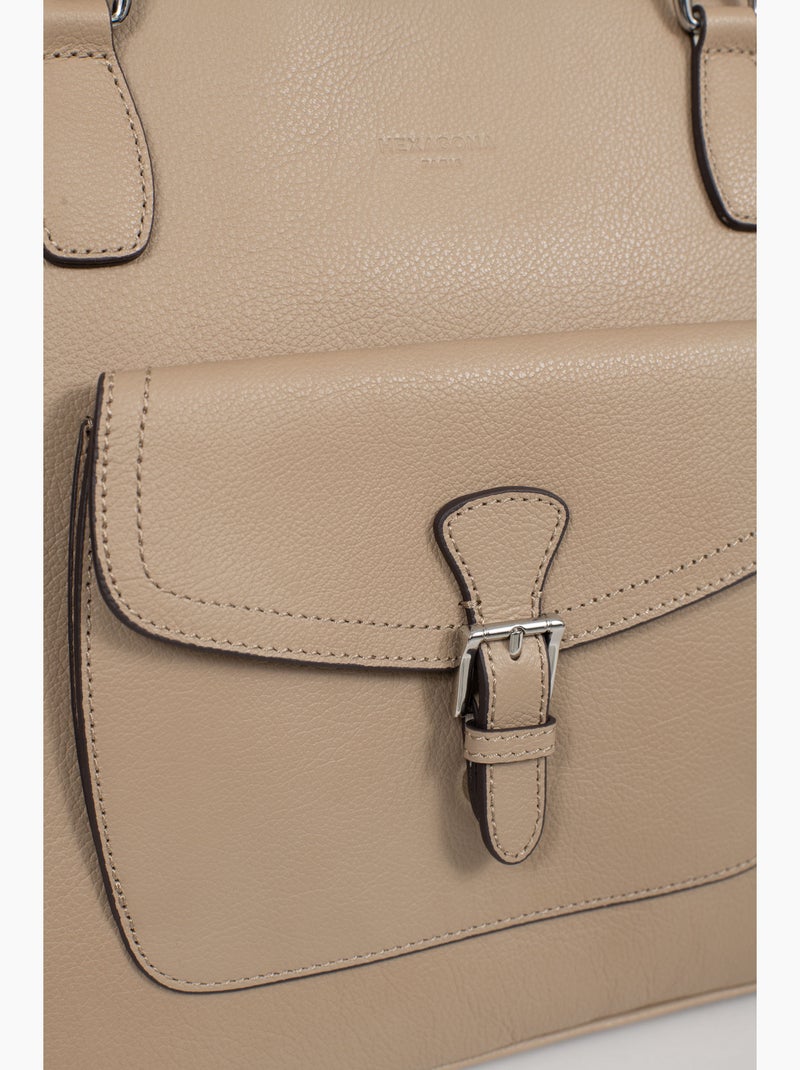 Borsa a spalla - a4 - pelle mirabelle hexagona Marrone glacé - Kiabi
